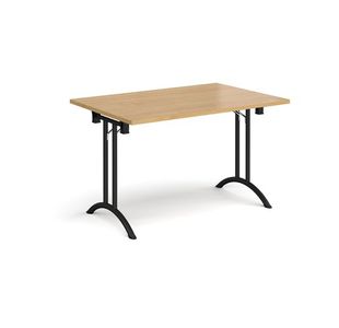 Rect folding leg table with curved feet