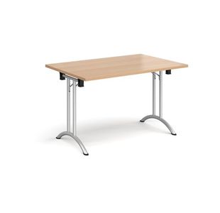 Rect folding leg table with curved feet