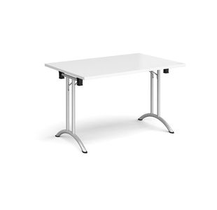 Rect folding leg table with curved feet