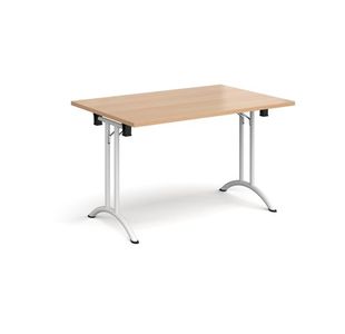 Rect folding leg table with curved feet