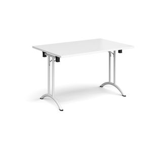 Rect folding leg table with curved feet