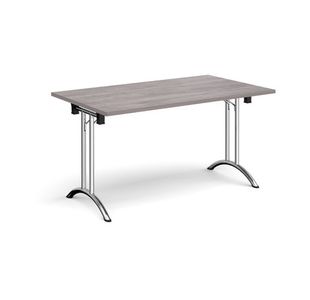 Rect folding leg table with curved feet