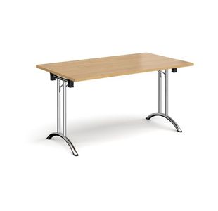 Rect folding leg table with curved feet