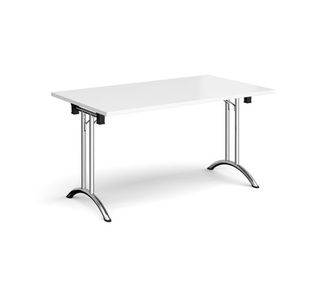 Rect folding leg table with curved feet