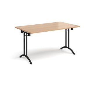 Rect folding leg table with curved feet