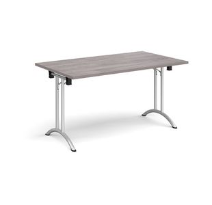 Rect folding leg table with curved feet