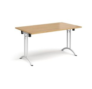 Rect folding leg table with curved feet