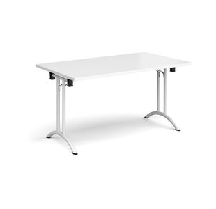 Rect folding leg table with curved feet