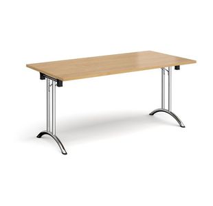 Rect folding leg table with curved feet