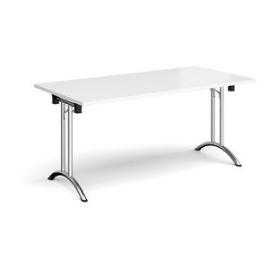 Rect folding leg table with curved feet