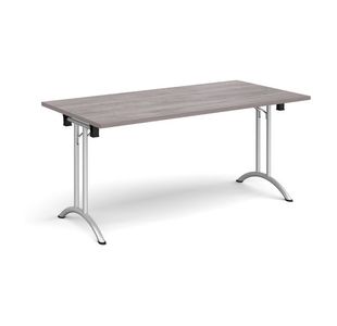 Rect folding leg table with curved feet