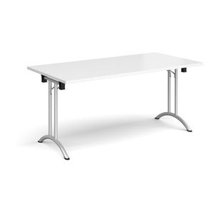 Rect folding leg table with curved feet