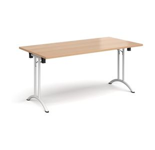 Rect folding leg table with curved feet