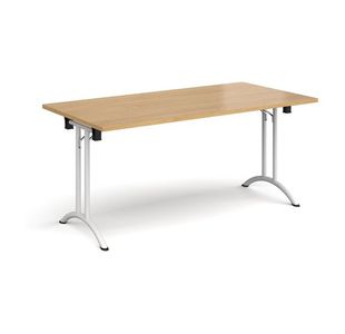 Rect folding leg table with curved feet