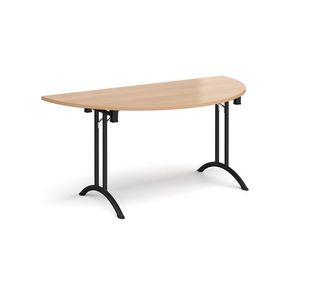 Semi circ folding leg table curved feet