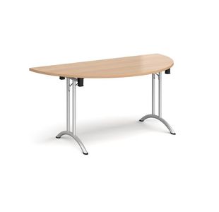 Semi circ folding leg table curved feet