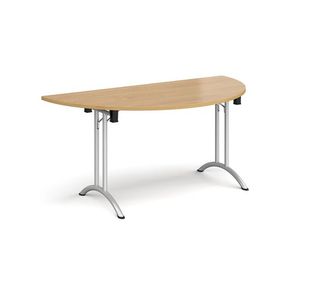 Semi circ folding leg table curved feet