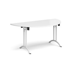 Semi circ folding leg table curved feet