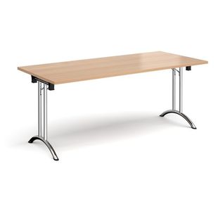 Rect folding leg table with curved feet