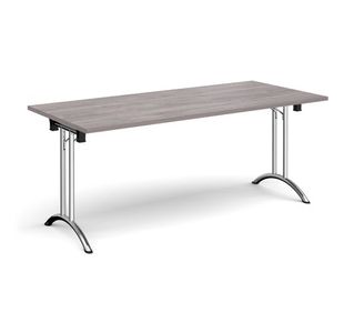 Rect folding leg table with curved feet