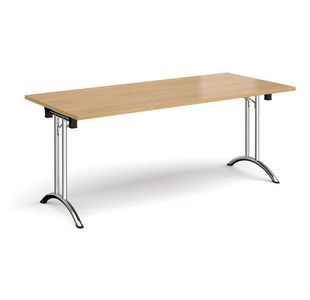 Rect folding leg table with curved feet