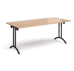 Rect folding leg table with curved feet