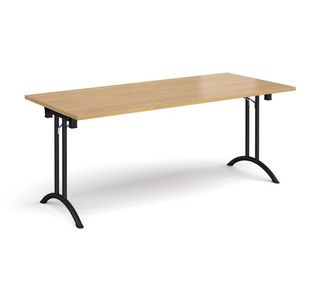 Rect folding leg table with curved feet