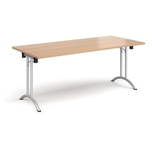 Rect folding leg table with curved feet