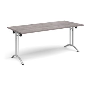 Rect folding leg table with curved feet