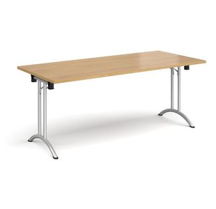 Rect folding leg table with curved feet