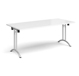 Rect folding leg table with curved feet