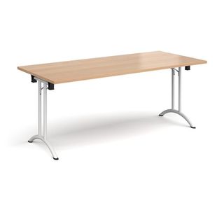 Rect folding leg table with curved feet