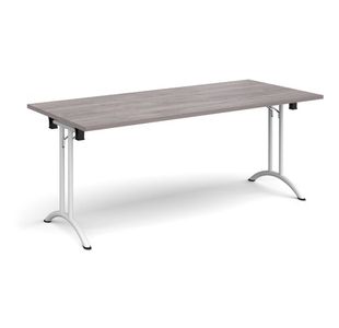 Rect folding leg table with curved feet