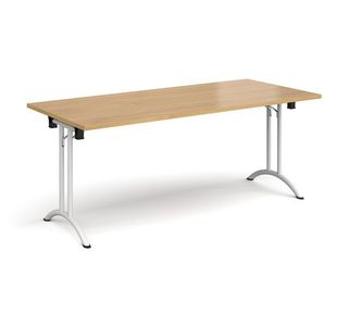 Rect folding leg table with curved feet