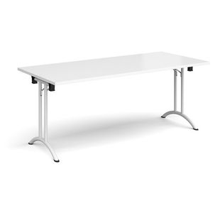 Rect folding leg table with curved feet