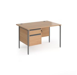 Contract 25 H-Frame straight desk 2d ped