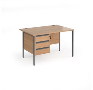 Contract 25 H-Frame straight desk 3d ped