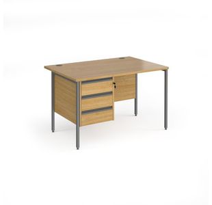 Contract 25 H-Frame straight desk 3d ped