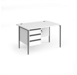 Contract 25 H-Frame straight desk 3d ped