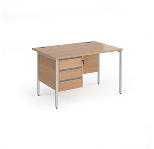 Contract 25 H-Frame straight desk 3d ped