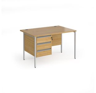 Contract 25 H-Frame straight desk 3d ped