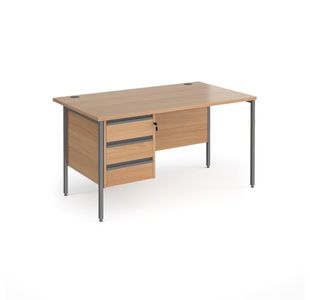 Contract 25 H-Frame straight desk 3d ped