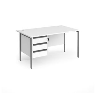 Contract 25 H-Frame straight desk 3d ped