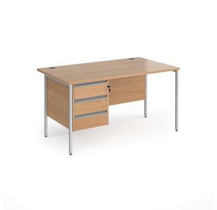 Contract 25 H-Frame straight desk 3d ped