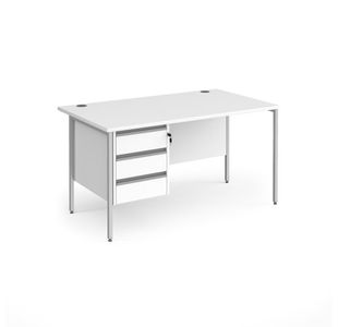 Contract 25 H-Frame straight desk 3d ped