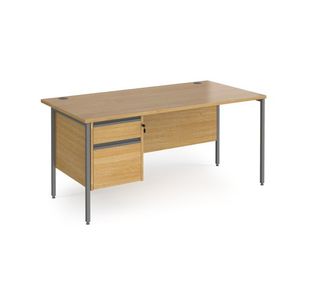 Contract 25 H-Frame straight desk 2d ped