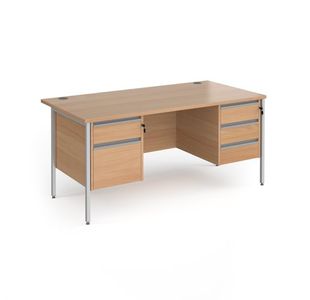 Contract 25 H-Frame desk 2&3d ped