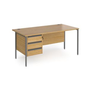 Contract 25 H-Frame straight desk 3d ped