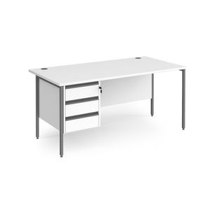 Contract 25 H-Frame straight desk 3d ped