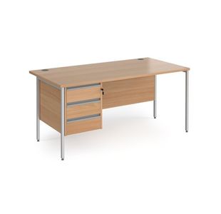 Contract 25 H-Frame straight desk 3d ped